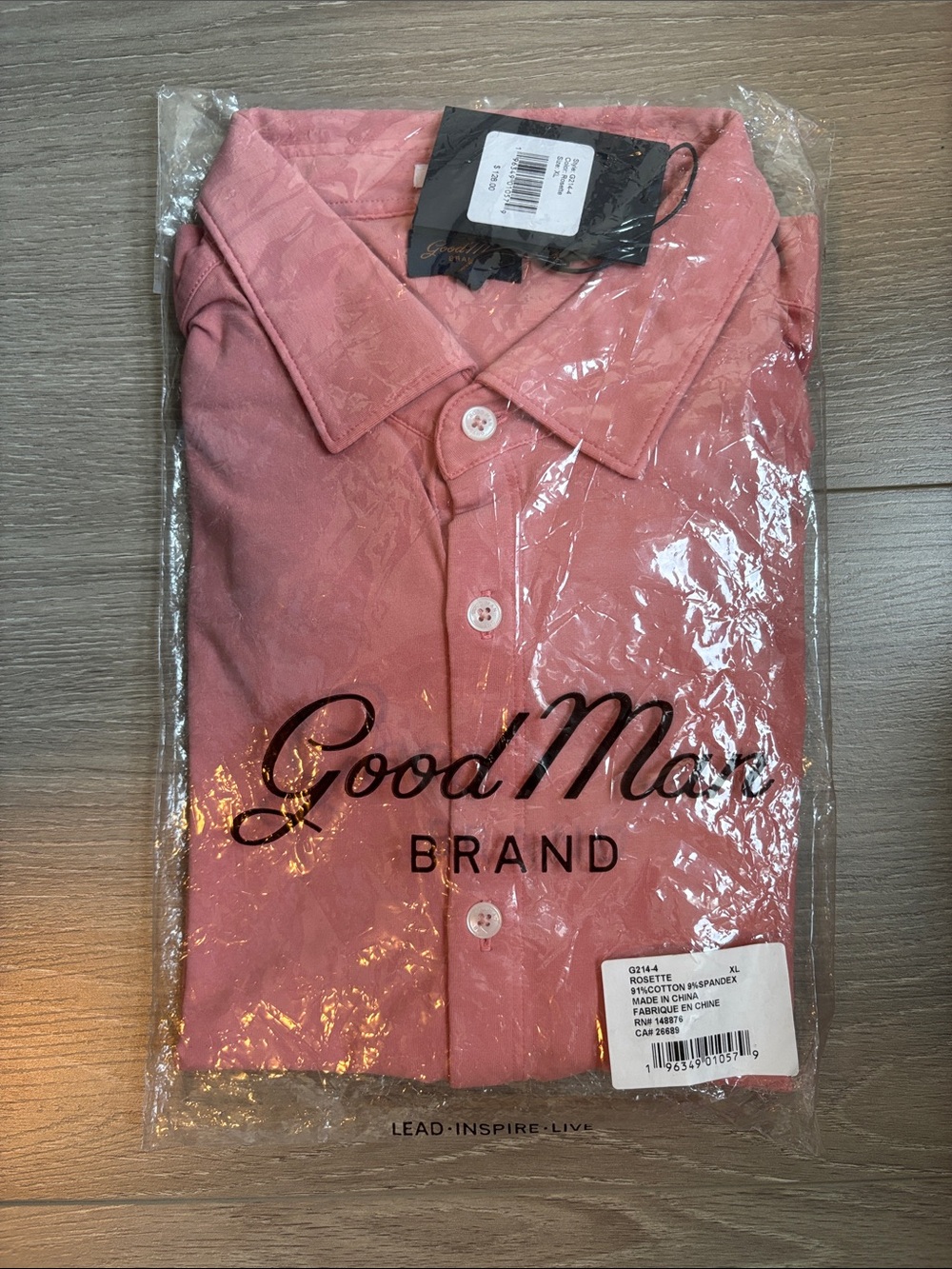 Good Man Brand Men’s Pink Button-Up Shirt. NEW WITH TAGS. XL.